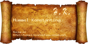 Hummel Konstantina névjegykártya